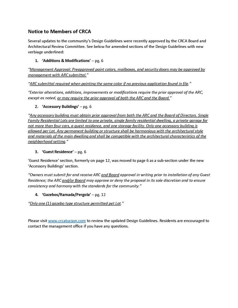 Design Guidelines Update Image Design Guidelines Update – Continental Ranch